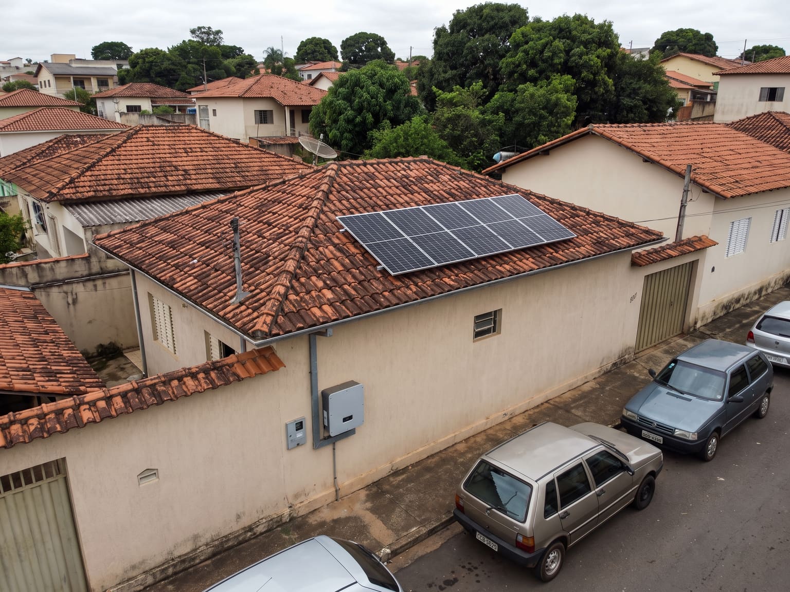 Instalação solar residencial em Araguari/MG
